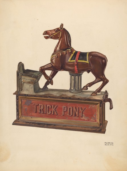 Toy Bank: Trick pony, c. 1937. Creator: Florian Rokita.