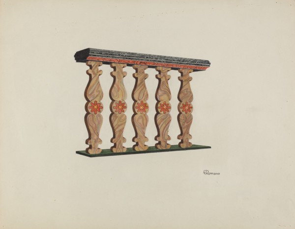 Choir Rail, 1938. Creator: Josephine C. Romano.