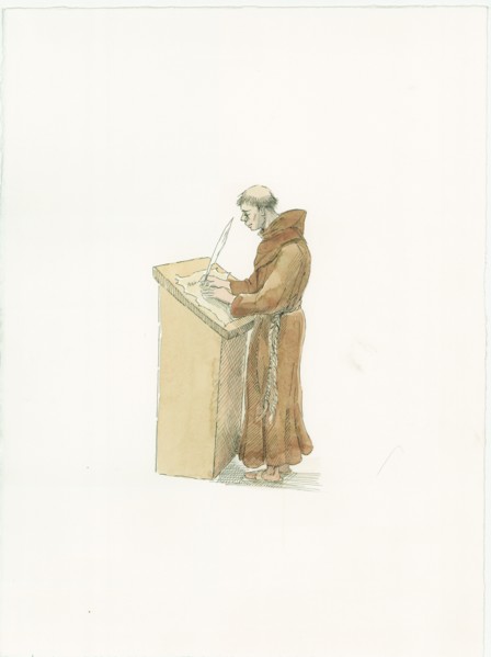 Monastic chronicler, c1066 (2015). Creator: Judith Dobie.