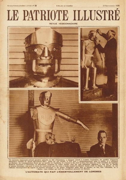 Eric, the first British robot at the Exhibition of the Society of Model Engineers in London, 1928. Creator: Anonymous.