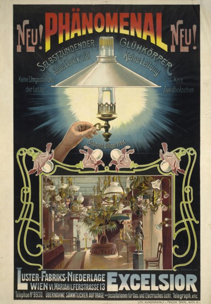 Excelsior. Self-igniting incandescent body, ca 1895-1900. Creator: Döcker, Eduard (active Second Half of the 19th cen.).