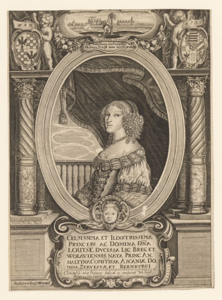 Louise of Anhalt-Dessau (1631-1680), Duchess of Legnica, Brzeg, Wolow, and Olawa, c. 1660. Creator: Paravicini, Johann Baptista (1634-1676).