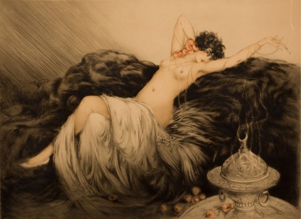 Nude with Black Fur. Creator: Icart, Louis Justin Laurent (1888-1950).