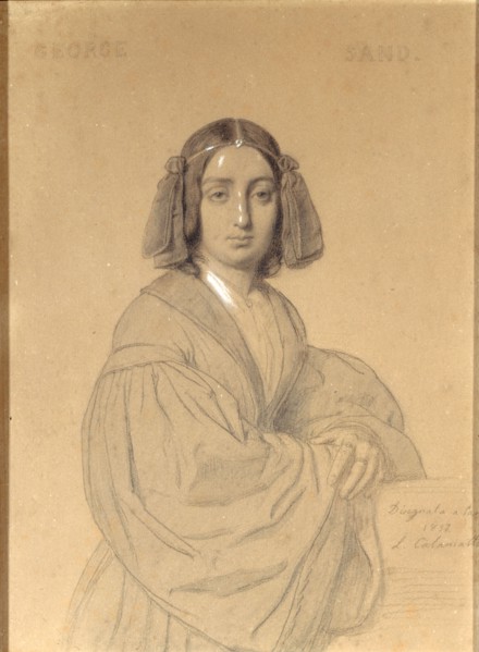 Portrait of George Sand, 1837. Creator: Calamatta, Luigi (1802-1869).