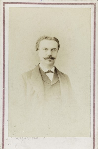 Portrait of Guy de Maupassant, c. 1880. Creator: Photo studio Witz & Cie.