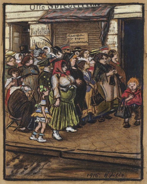 Potato queue, 1916. Creator: Zille, Heinrich (1858-1929).