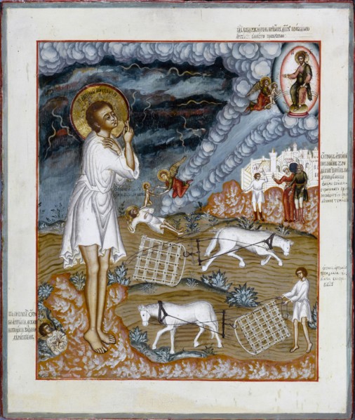 Saint Artemius of Verkola, 1774. Creator: Russian icon.