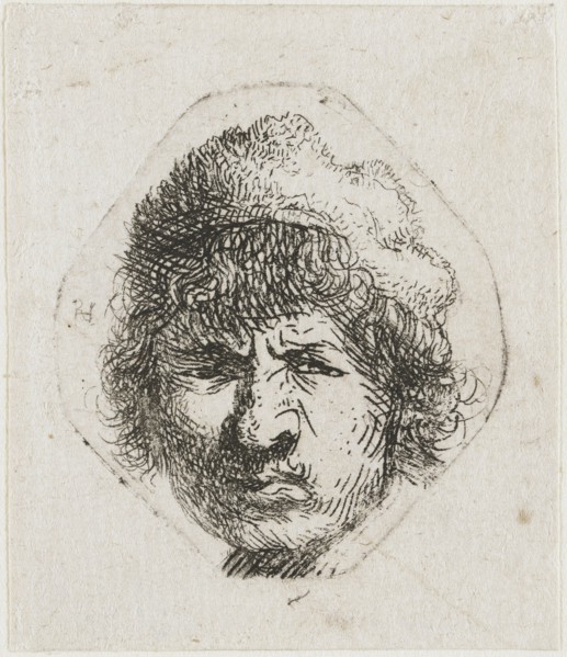 Self-portrait scowling, ca 1631. Creator: Rembrandt van Rhijn (1606-1669).