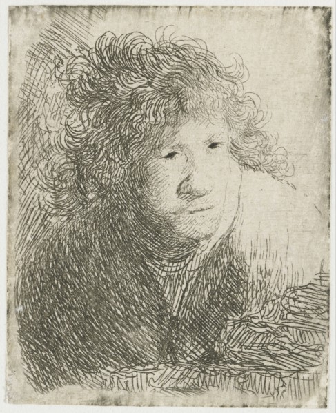 Self-Portrait, Leaning Forward, Listening, 1628. Creator: Rembrandt van Rhijn (1606-1669).
