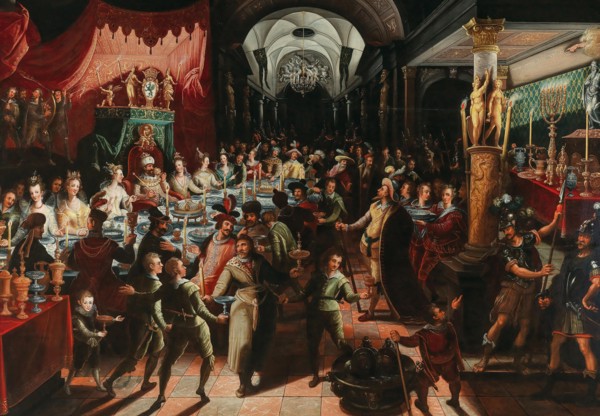 The Feast of Belshazzar. Creator: Strobel, Bartholomäus, the Younger (1591-after 1648).