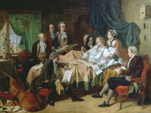 The Last Hours of Mozart, 1860s. Creator: O'Neil, Henry Nelson, (after) (1817-1880).