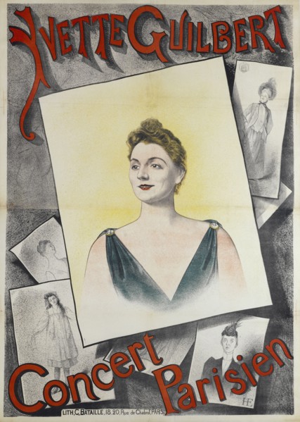 Yvette Guilbert Concert Parisien, 1890. Creator: Höner, Edmond Marie (active Early 19th century).