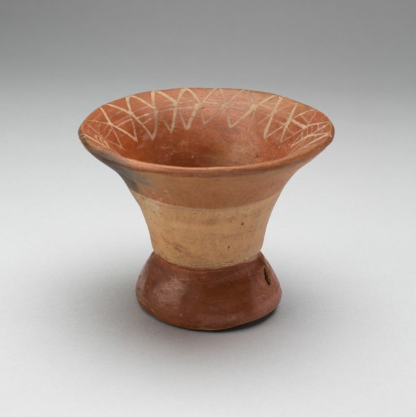 Flaring bowl with Rattle Base and Incised Geometric Motif on Interior Rim, 100 B.C./A.D. 500. Creator: Unknown.