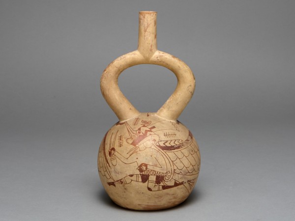 Stirrup Spout Vessel Depicting Costumed Runners, 100 B.C./A.D. 500. Creator: Unknown.