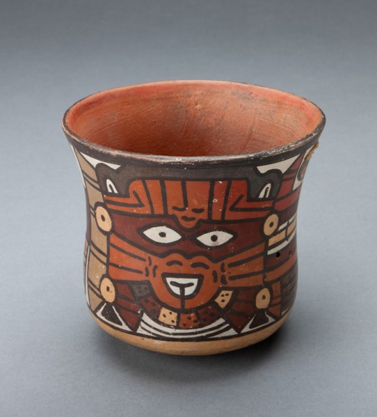 Cup Depicting a Ritual Perfomer Wearing a Feline Mask, 180 B.C./A.D. 500. Creator: Unknown.
