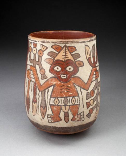 Jar Depicting Standing Figures Holding Plants, 180 B.C./A.D. 500. Creator: Unknown.