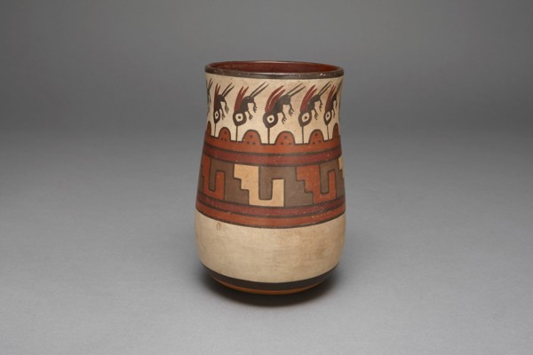 Beaker Depicting Abstract Hummingbirds or Insects, 180 B.C./A.D. 500. Creator: Unknown.