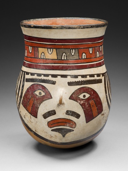 Beaker in the Form of a Head with Bold Eye Markings, 180 B.C./A.D. 500. Creator: Unknown.