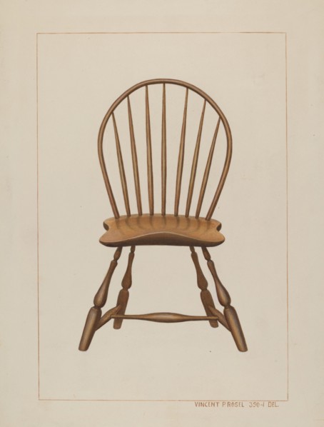 Windsor Fan-back Chair, c. 1938. Creator: Vincent P. Rosel.