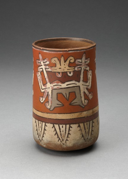 Beaker Depicting Highly Abstracted Face or Mask, 180 B.C./A.D. 500. Creator: Unknown.