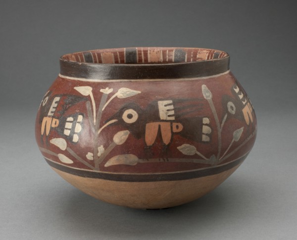 Bowl Depicting Birds and Flowers, 180 B.C./A.D. 500. Creator: Unknown.