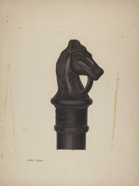 Hitching Post, c. 1941. Creator: Albert Rudin.