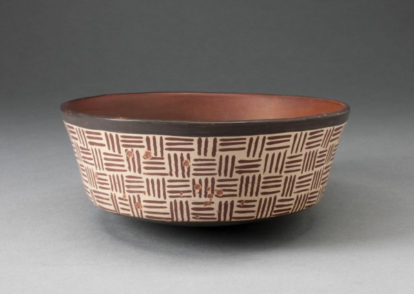 One of a Pair of Bowls with Textile-Like Pattern, 180 B.C./A.D. 500. Creator: Unknown.