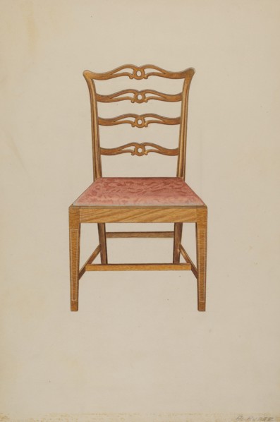 Ladderback Chair, 1935/1942. Creator: Albert Ryder.