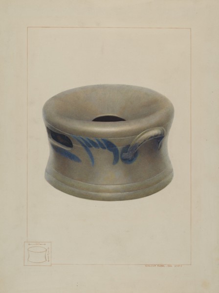 Crockery Cuspidor, c. 1938. Creator: Vincent P. Rosel.