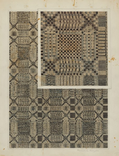 Woven Coverlet, c. 1938. Creator: Manuel G. Runyan.