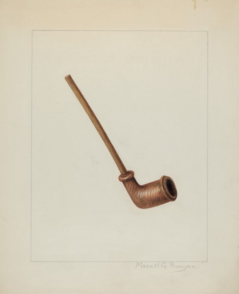 Clay Pipe, c. 1938. Creator: Manuel G. Runyan.