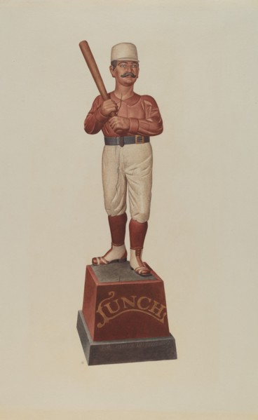 Cigar Store Figure: Ball Player, c. 1939. Creator: Albert Ryder.