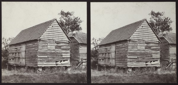 Timber barn on brick stilts, Sussex, 1913. Creator: Walter Edward Zehetmayr.