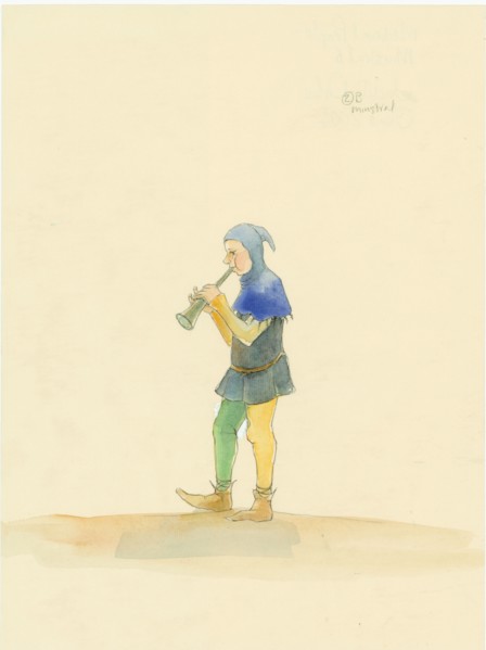 Medieval minstrel, 2004. Creator: Judith Dobie.