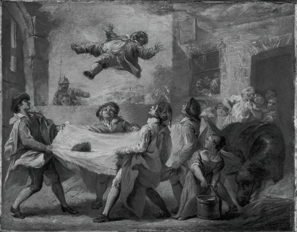 Sancho Panza Being Tossed in a Blanket, 1723/24. Creator: Pierre Charles Tremolieres.
