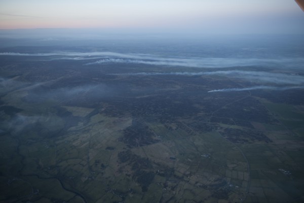 Fires on Dallow Moor, North Yorkshire, 2015. Creator: Historic England.