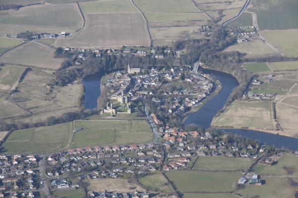 Village of Warkworth, situated in a loop of the River Coquet, Northumberland, 2015. Creator: Historic England.