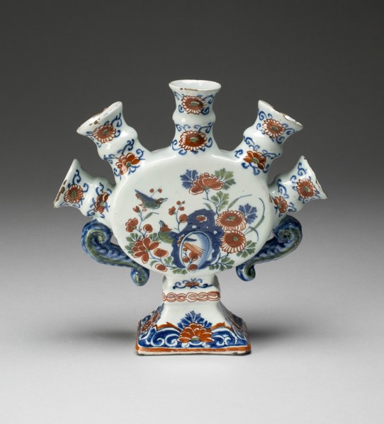 Flower Vase (one of a pair), Delft, c. 1700/22. Creator: De Griekesche A.