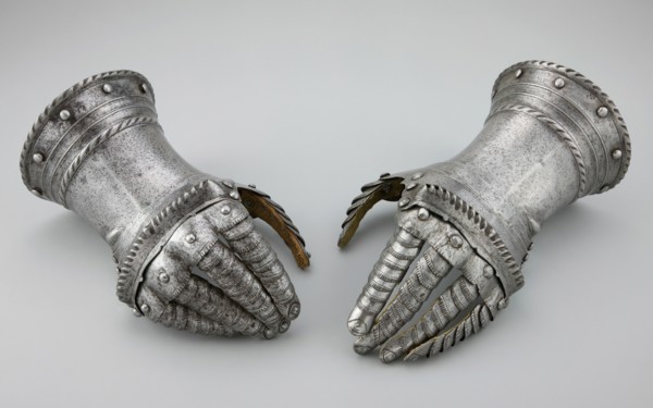 Pair of Fingered Gauntlets, Flanders, c. 1520. Creator: Unknown.