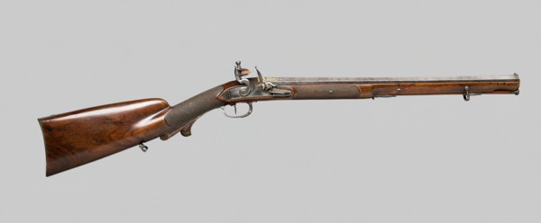 Flintlock Rifle, France, northeastern, c. 1800/04. Creators: Unknown, Nicholas Noel Boutet, Manlfre.