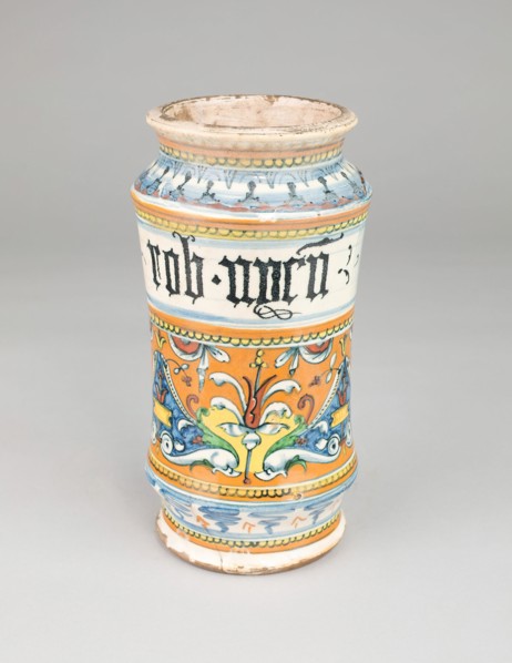 Apothecary Jar (Albarello), Siena, c. 1510/20. Creator: Unknown.