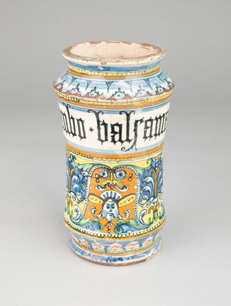 Apothecary Jar (Albarello), Siena, c. 1510/20. Creator: Unknown.