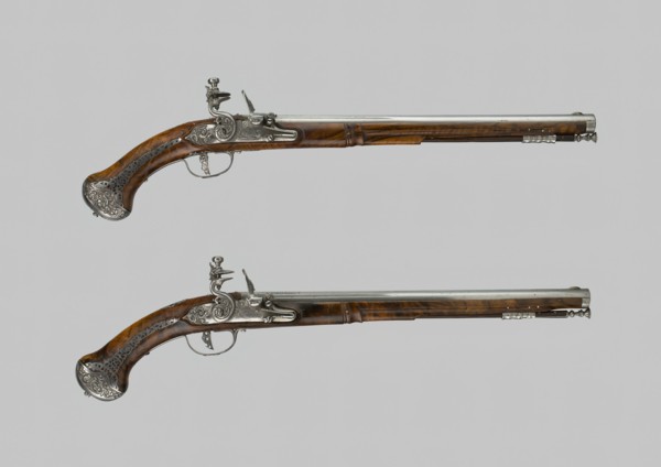 Pair of Flintlock Holster Pistols, Italy, c. 1660/70. Creator: Lazzarino Cominazzo.