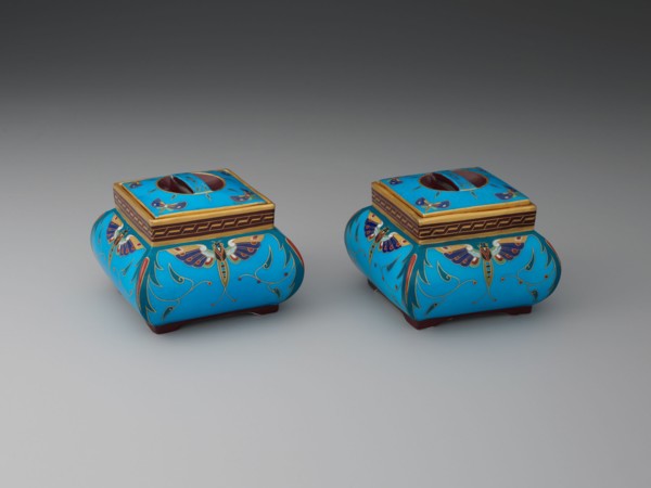 Pair of Boxes, Stoke-on-Trent, c. 1875. Creator: Christopher Dresser.