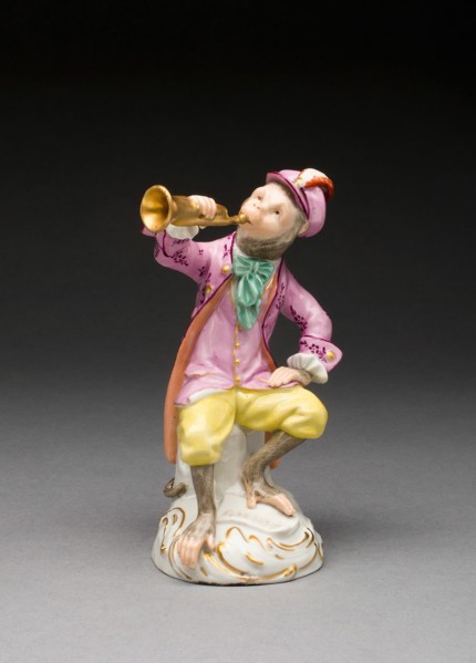 Trumpet Player, Vienna, c. 1760/70. Creator: Vienna State Porcelain Manufactory.