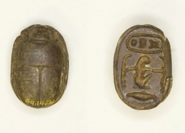 Scarab: Menkheperra (Thutmose III), Egypt, New Kingdom, Dynasty 18, Reign of Thutmose III... Creator: Unknown.
