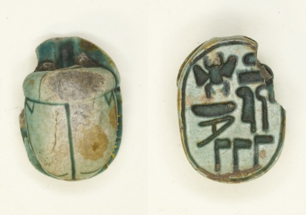Scarab: Menkheperra (Thutmose III), Egypt, New Kingdom, Dynasty 18, Reign of Thutmose III... Creator: Unknown.