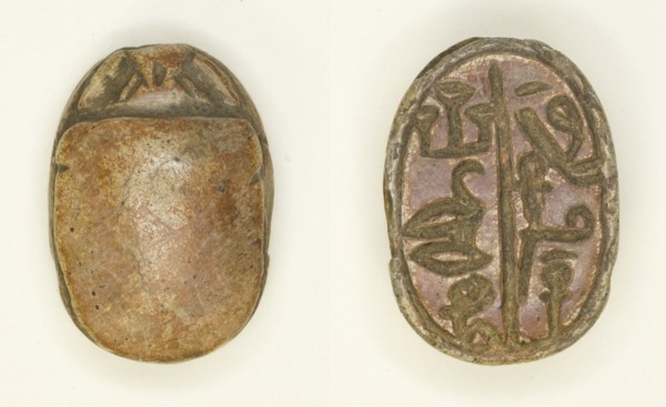 Scarab: Title (Seal-Bearer of the King of Lower Egypt, Overseer of Sealed Goods) and Personal... Creator: Unknown.