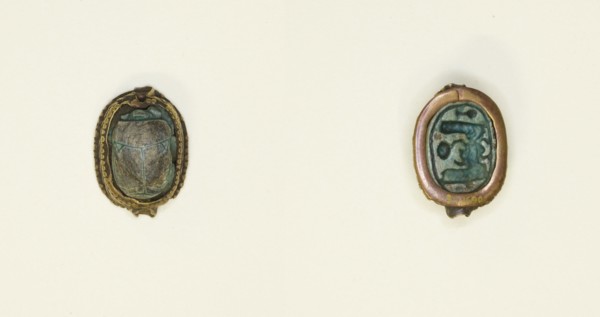 Scarab: Winged Scarab Beetle with Hieroglyphs, Egypt, New Kingdom, Dynasties 18-20 (abt 1550... Creator: Unknown.