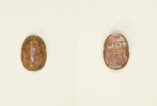 Scarab with Hieroglyphs, Egypt, Third Intermediate Period-Late Period, Dynasties 21/30... Creator: Unknown.